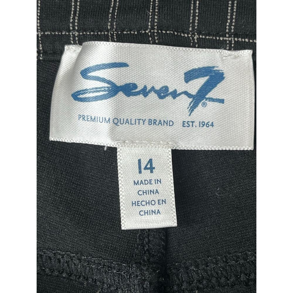 Seven7 Windowpane plaid pants in black/white, size 14, EUC - Picture 2 of 9